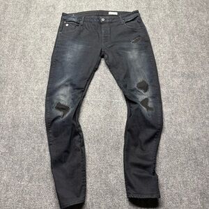 G Star RAW Jeans Men 40x34 Blue Arc 3D Slim Patched Restored Denim Grunge Skater